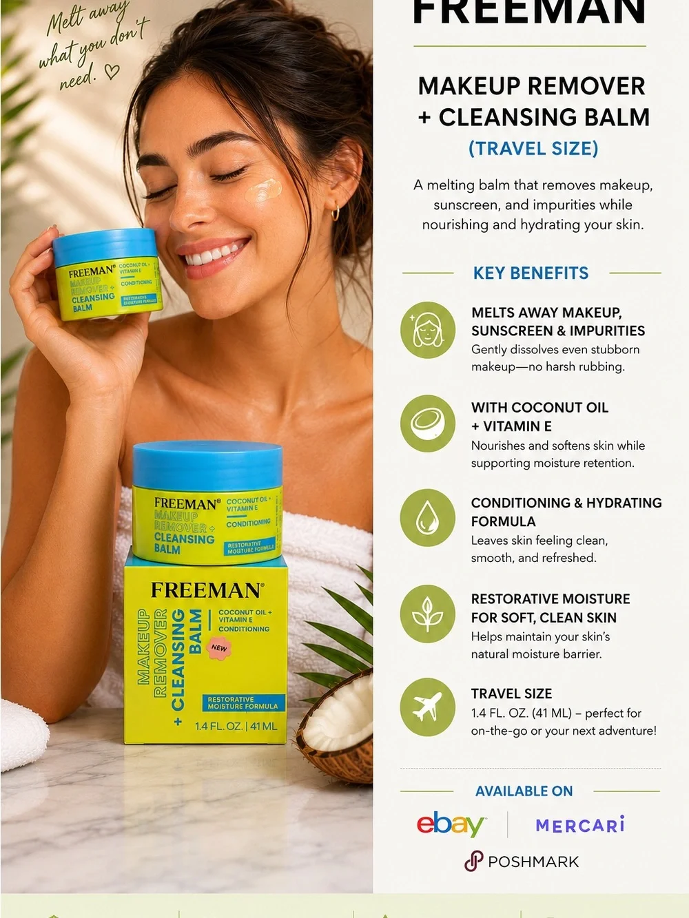 FREEMAN Makeup Remover + Cleansing Balm — Blue & Yellow